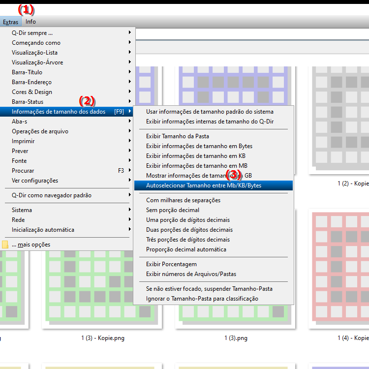 Posso exibir automaticamente o tamanho do arquivo em MB, KB ou bytes no File Explorer
